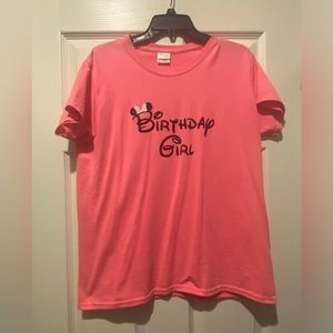 Birthday Girl with Disney print size large